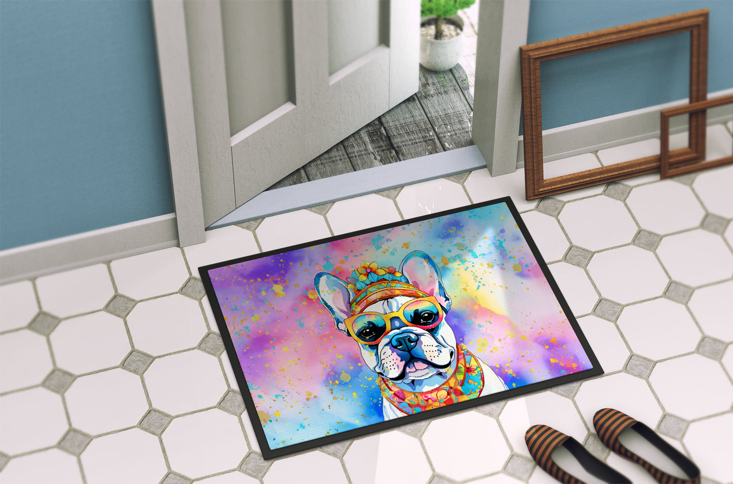 French Bulldog Hippie Dawg Doormat