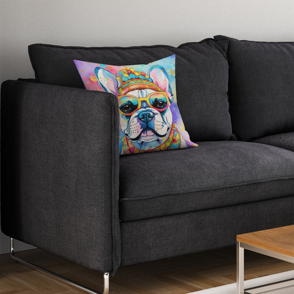 French Bulldog Hippie Dawg Throw Pillow