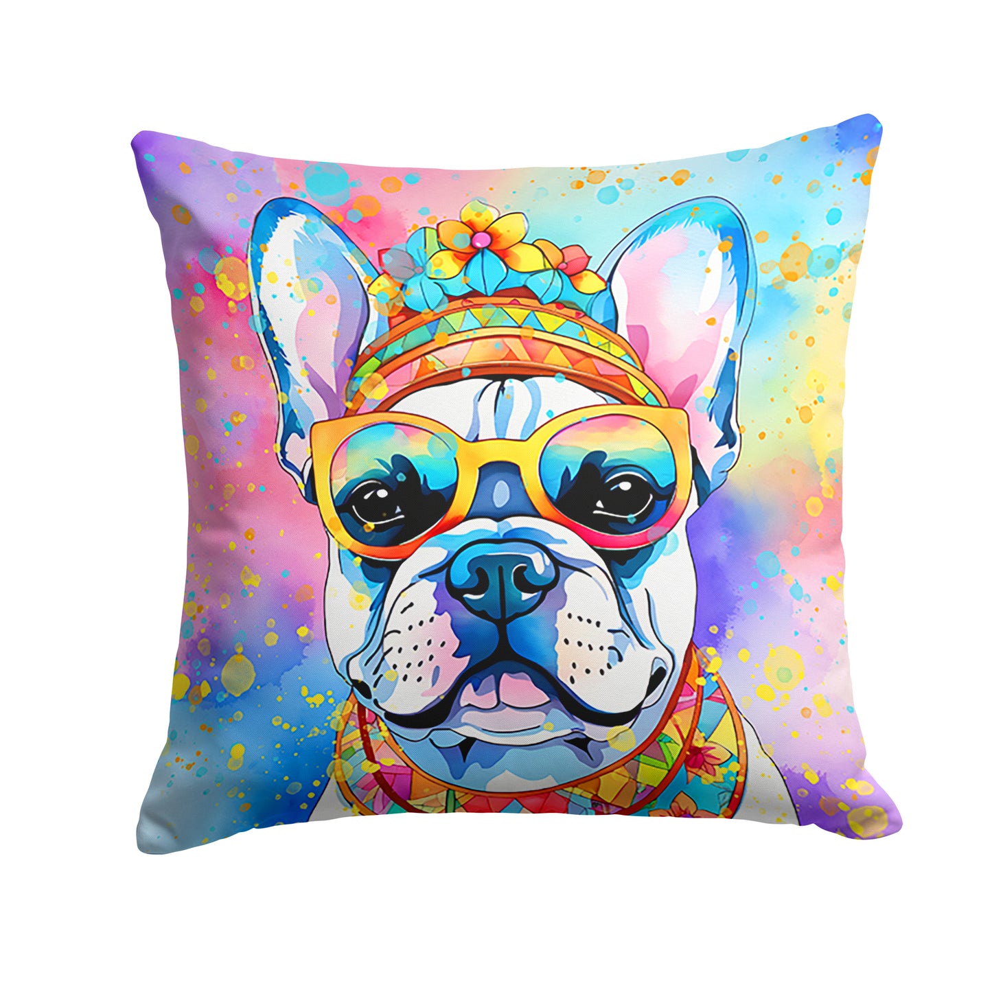 Buy this French Bulldog Hippie Dawg Throw Pillow