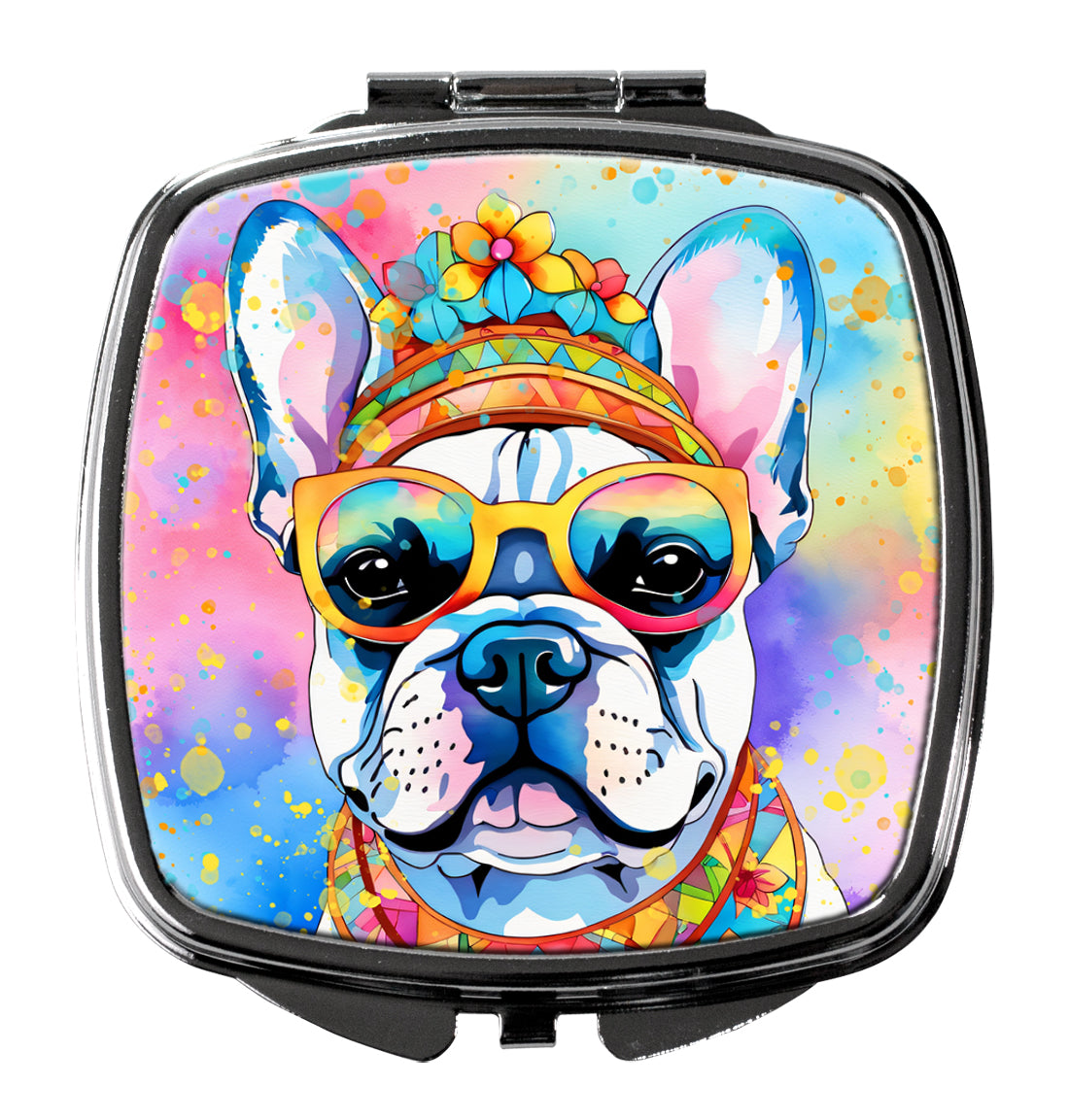 Buy this French Bulldog Hippie Dawg Compact Mirror