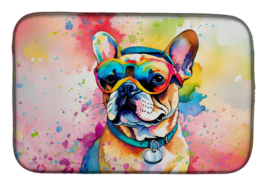 Buy this French Bulldog Hippie Dawg Dish Drying Mat