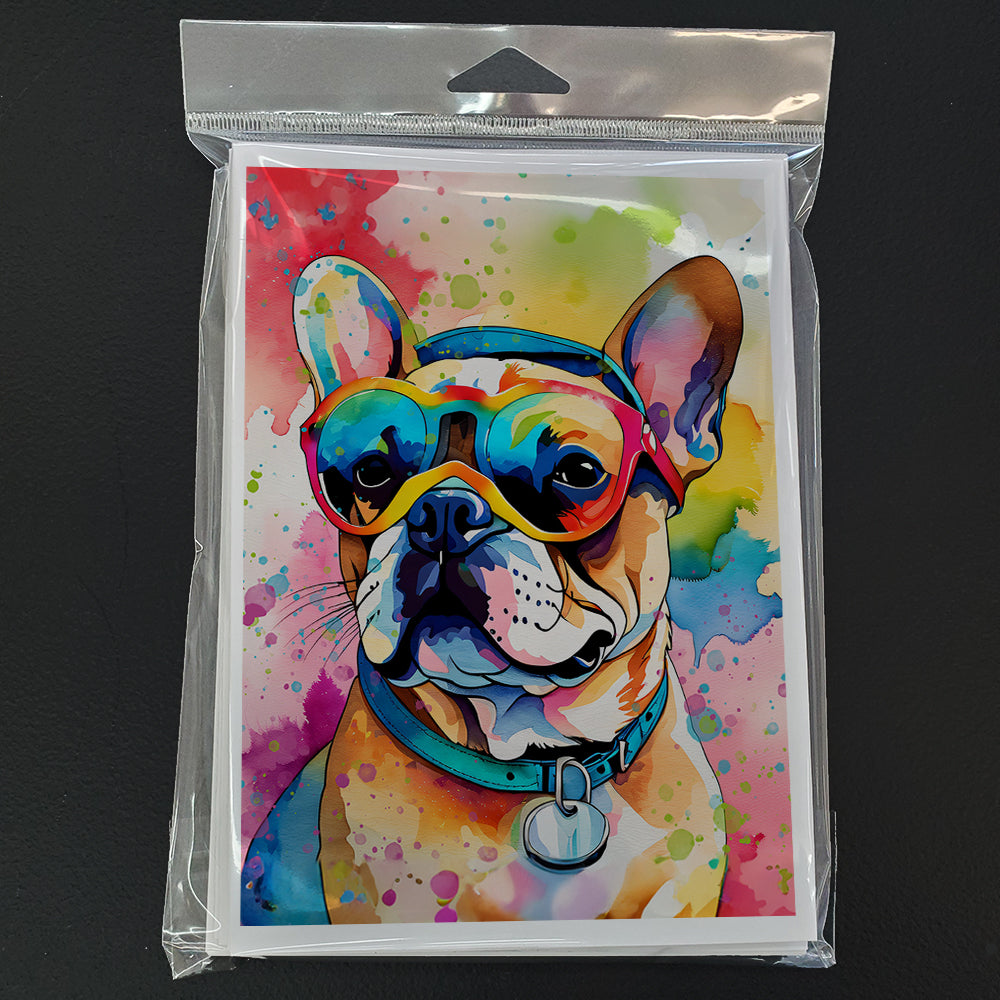 French Bulldog Hippie Dawg Greeting Cards Pack of 8