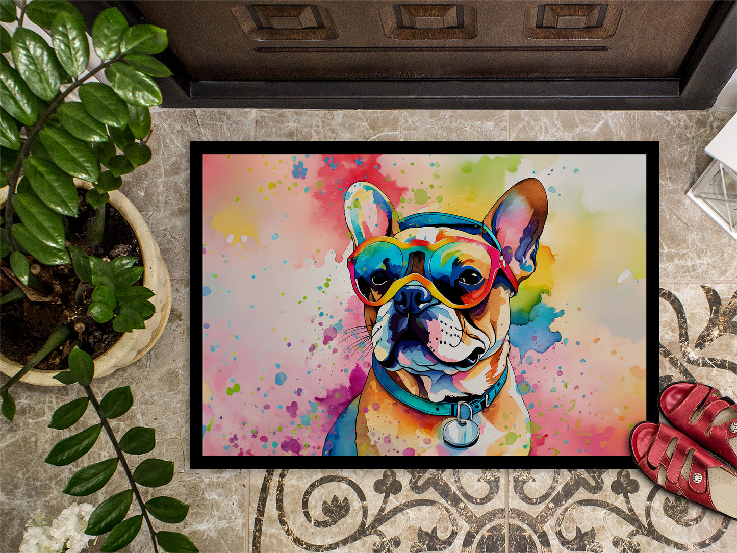 French Bulldog Hippie Dawg Doormat