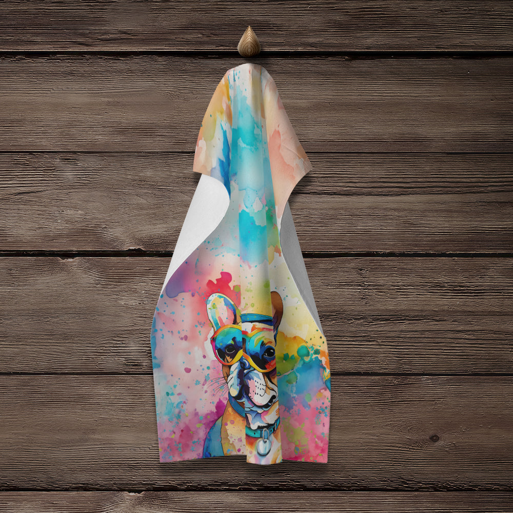 French Bulldog Hippie Dawg Kitchen Towel