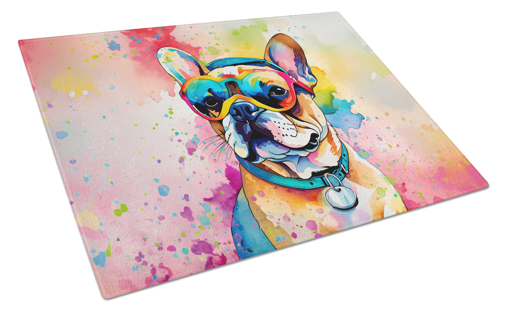 Buy this French Bulldog Hippie Dawg Glass Cutting Board