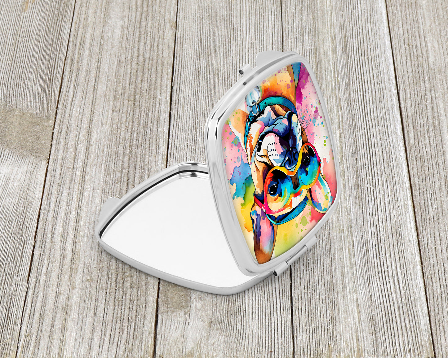 French Bulldog Hippie Dawg Compact Mirror