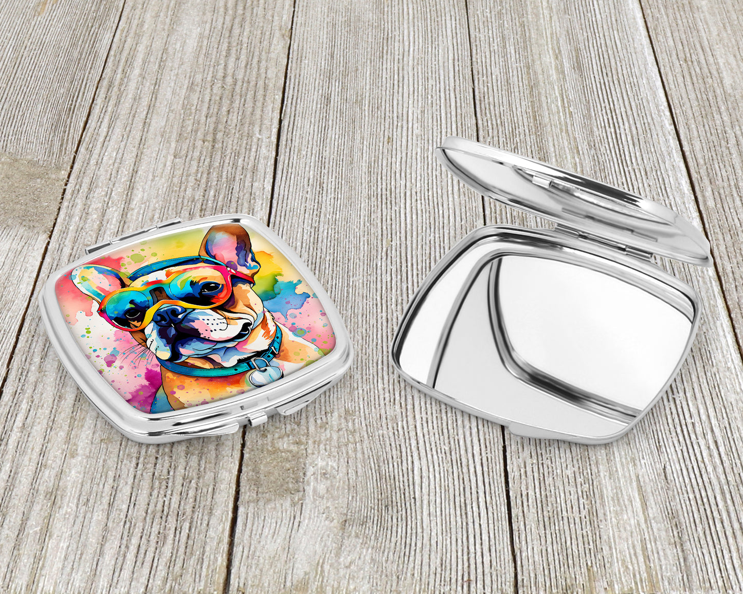 French Bulldog Hippie Dawg Compact Mirror