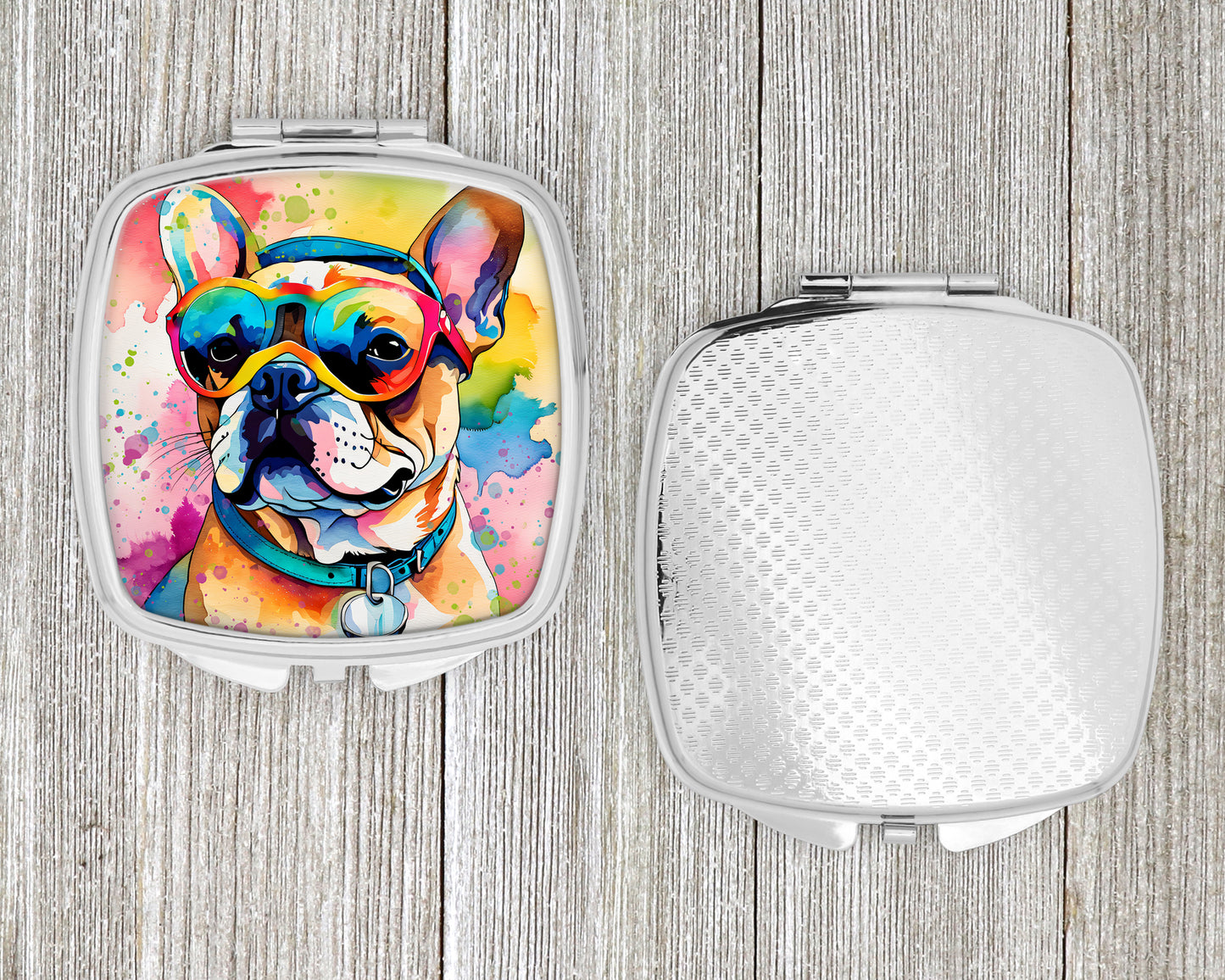 French Bulldog Hippie Dawg Compact Mirror