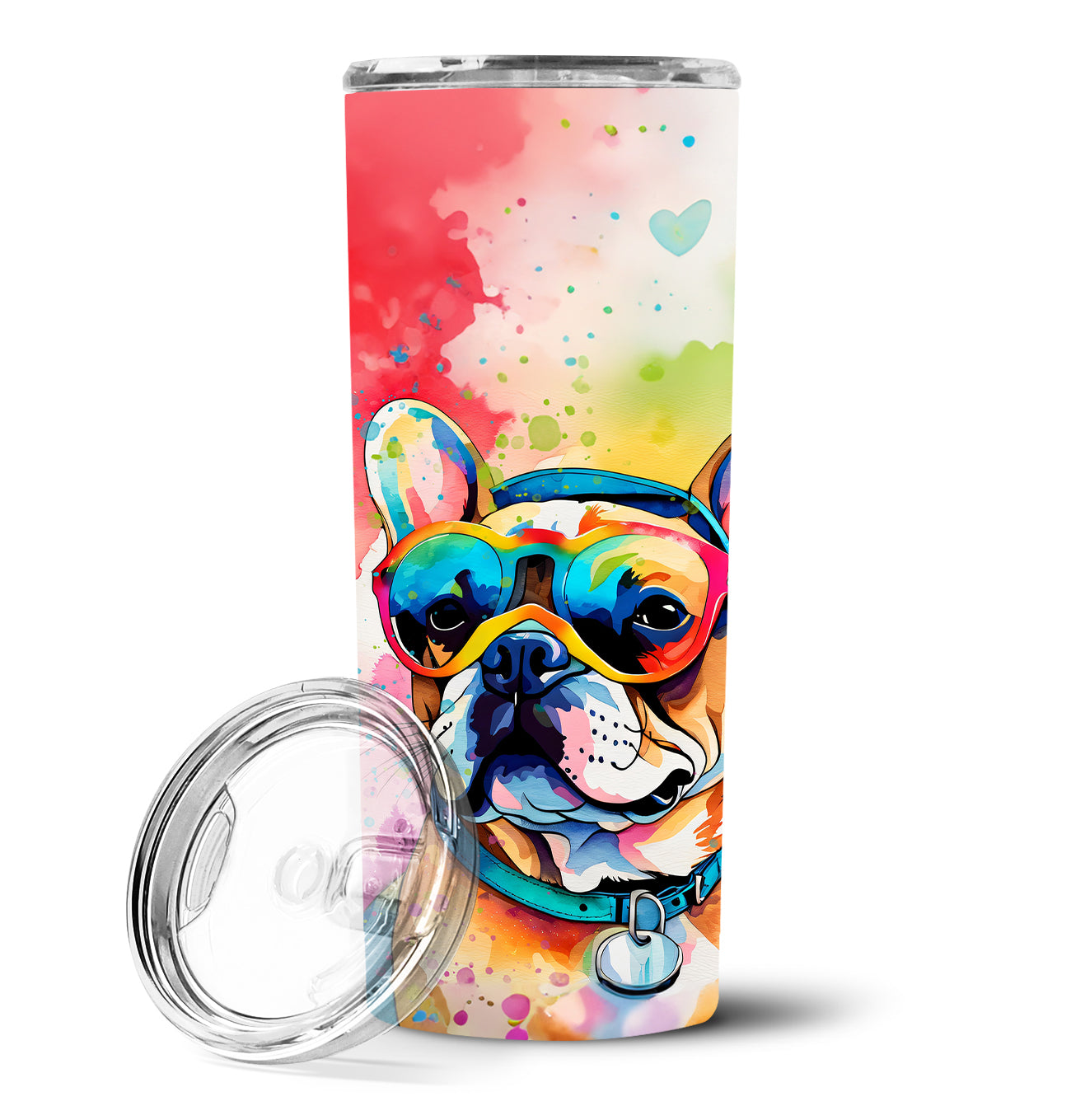 Buy this French Bulldog Hippie Dawg Stainless Steel Skinny Tumbler