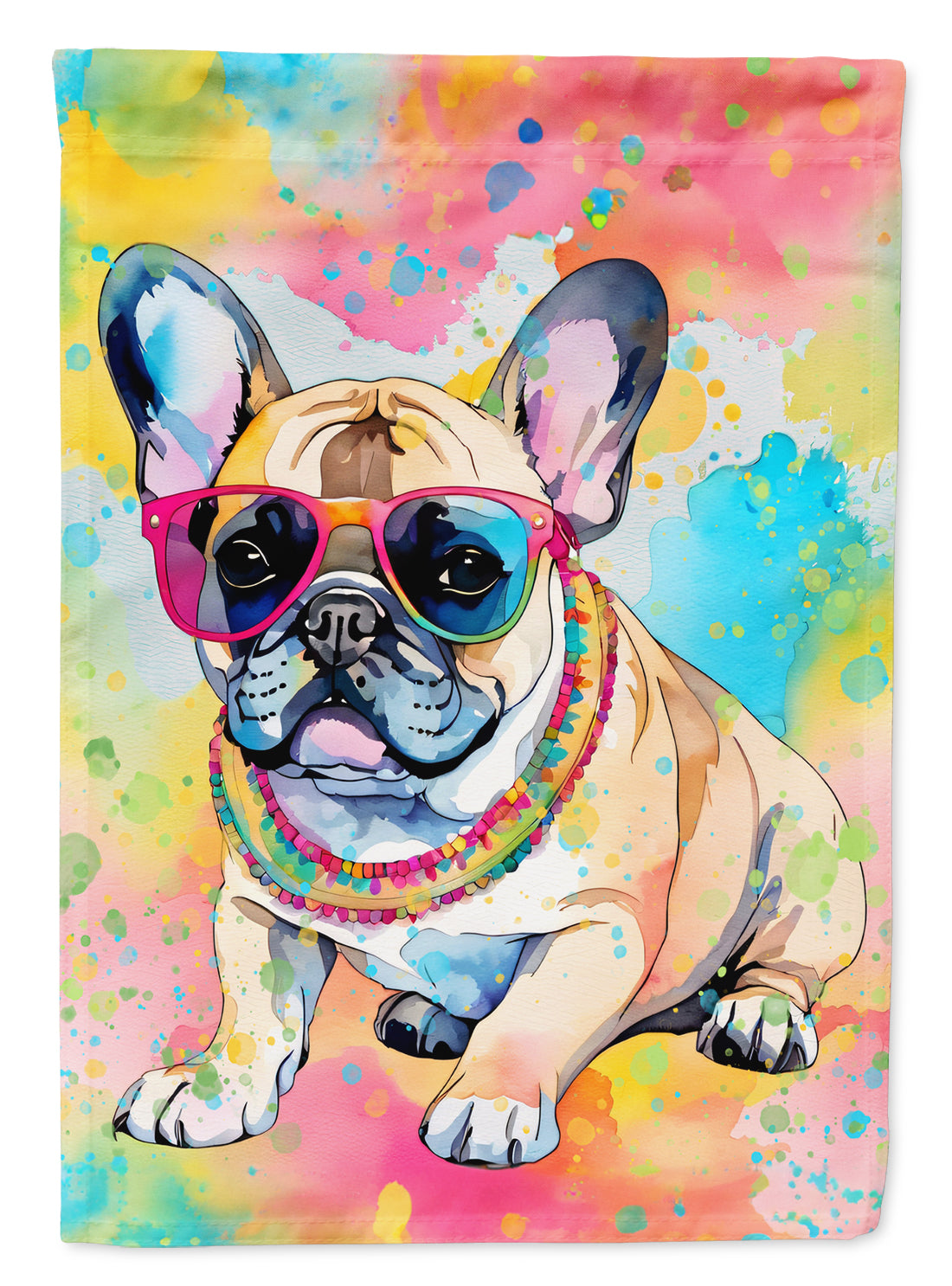 Buy this French Bulldog Hippie Dawg House Flag