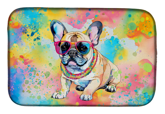 Buy this French Bulldog Hippie Dawg Dish Drying Mat