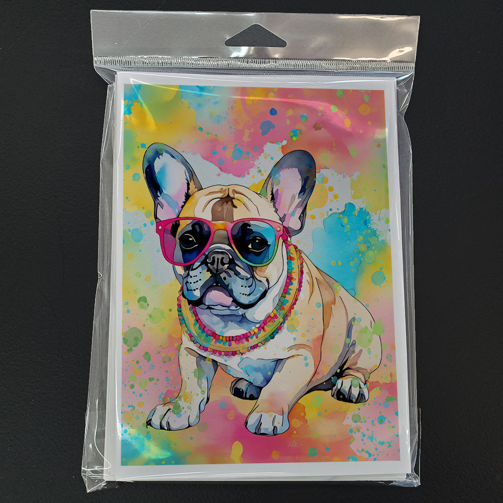 French Bulldog Hippie Dawg Greeting Cards Pack of 8