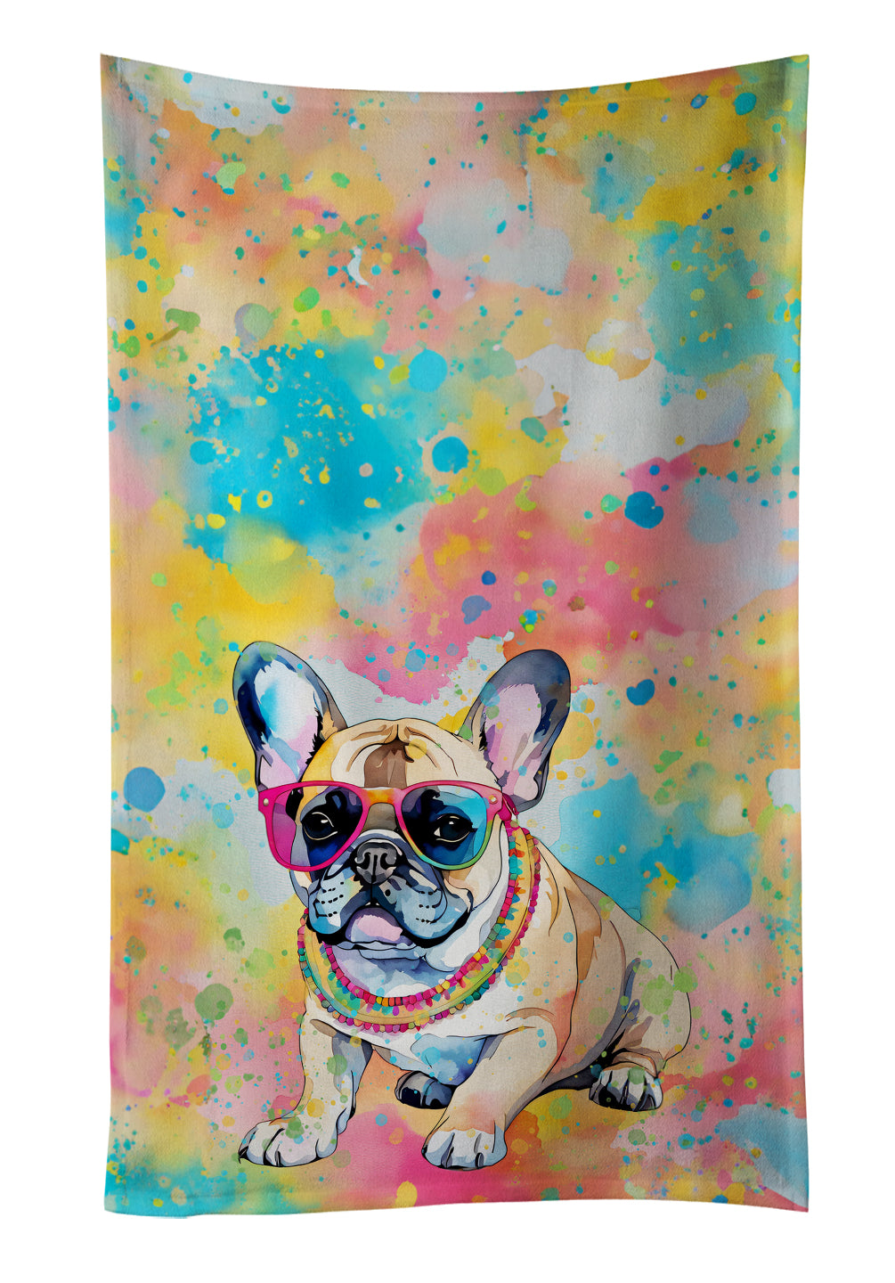 Buy this French Bulldog Hippie Dawg Kitchen Towel