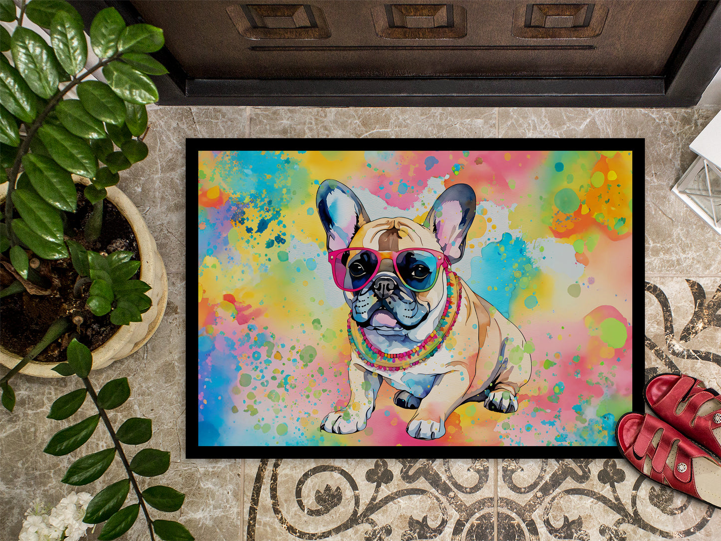 French Bulldog Hippie Dawg Doormat