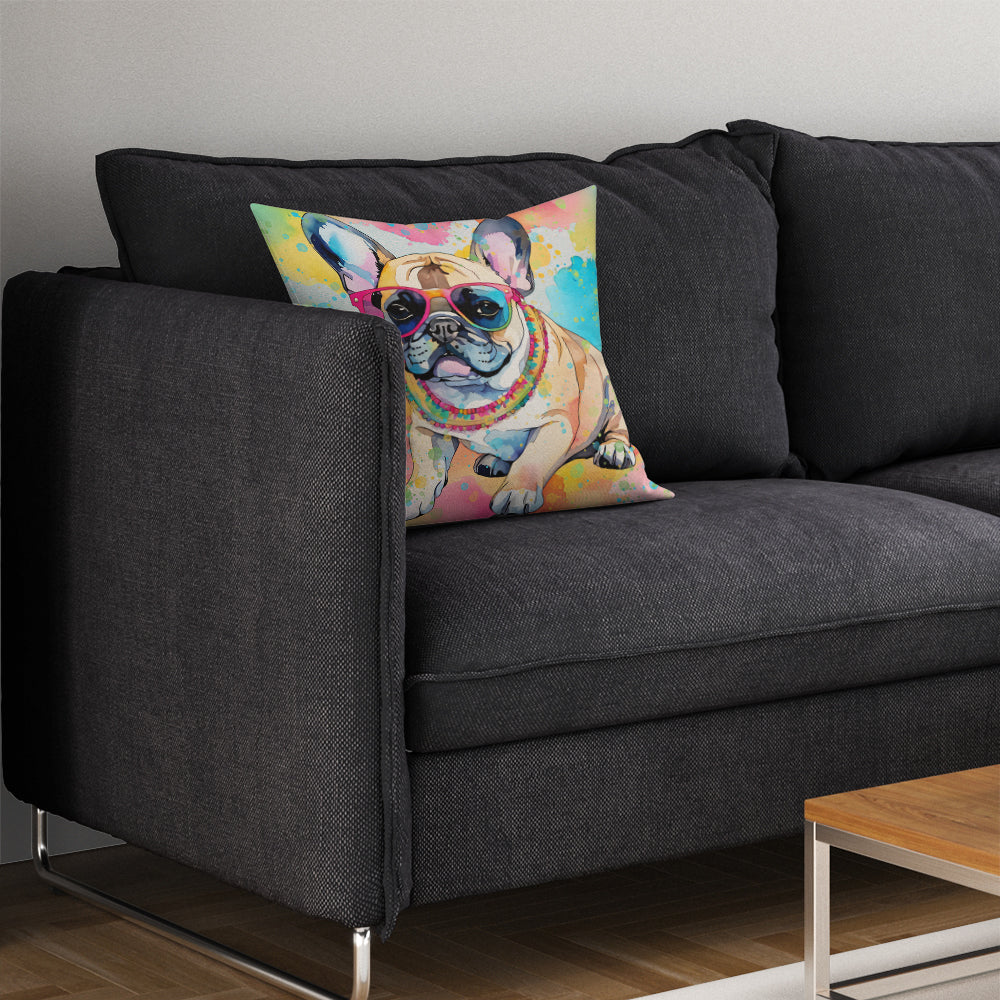 French Bulldog Hippie Dawg Throw Pillow