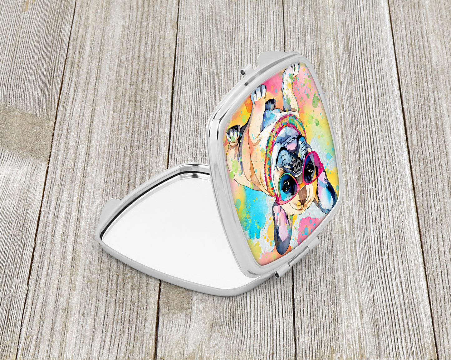 French Bulldog Hippie Dawg Compact Mirror