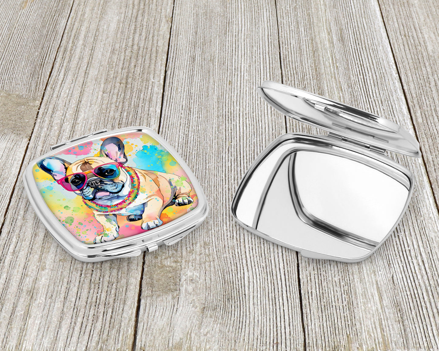 French Bulldog Hippie Dawg Compact Mirror