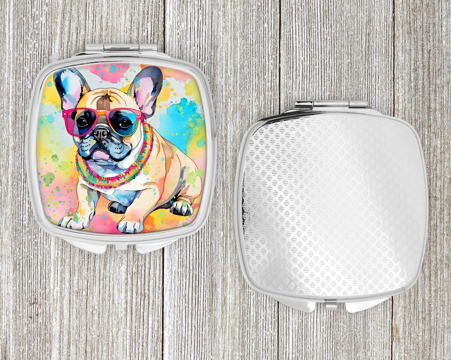 French Bulldog Hippie Dawg Compact Mirror