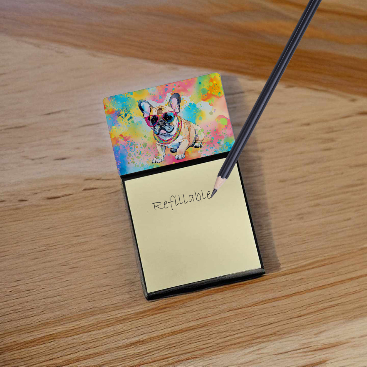 French Bulldog Hippie Dawg Sticky Note Holder