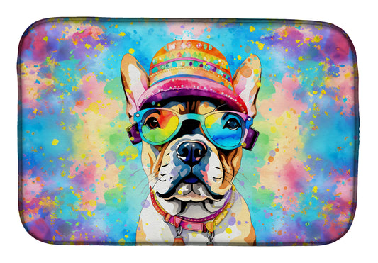 Buy this French Bulldog Hippie Dawg Dish Drying Mat