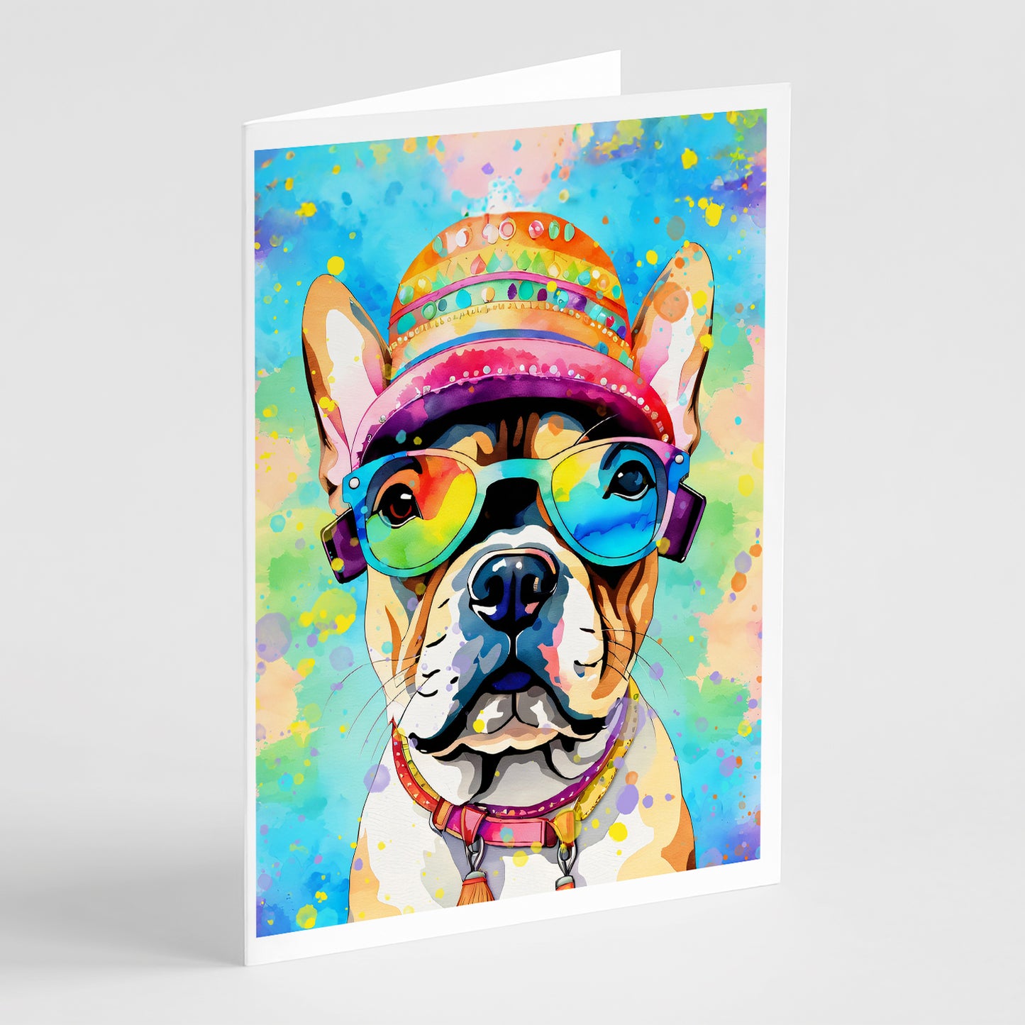 Buy this French Bulldog Hippie Dawg Greeting Cards Pack of 8