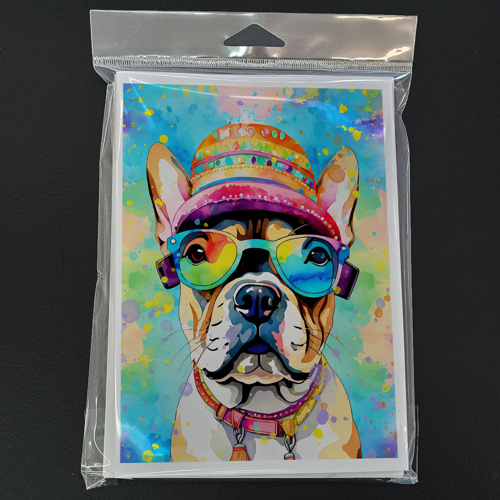 French Bulldog Hippie Dawg Greeting Cards Pack of 8