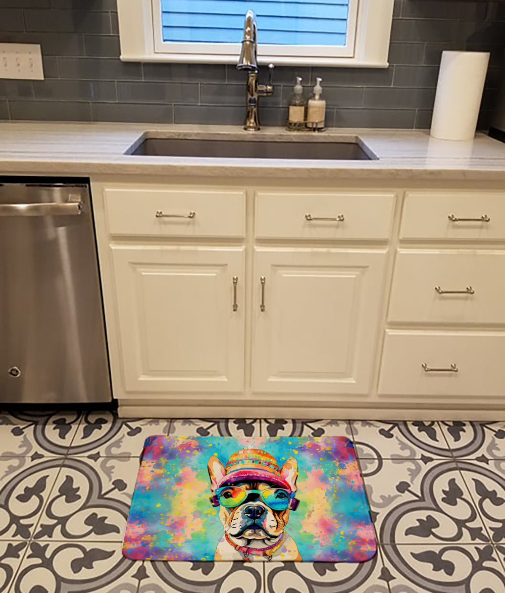 French Bulldog Hippie Dawg Memory Foam Kitchen Mat