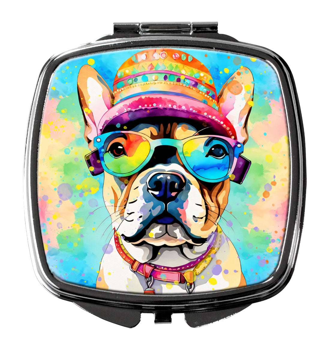 Buy this French Bulldog Hippie Dawg Compact Mirror