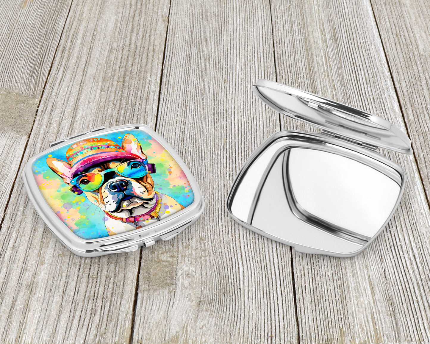 French Bulldog Hippie Dawg Compact Mirror