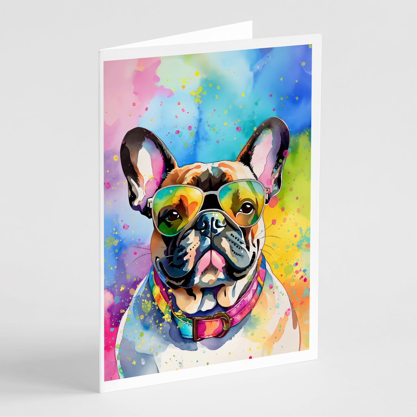 Buy this French Bulldog Hippie Dawg Greeting Cards Pack of 8