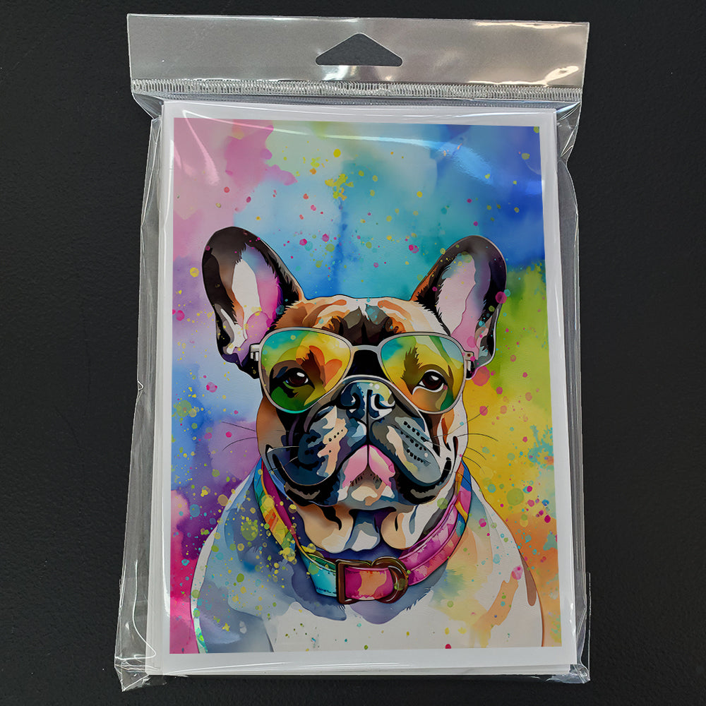 French Bulldog Hippie Dawg Greeting Cards Pack of 8