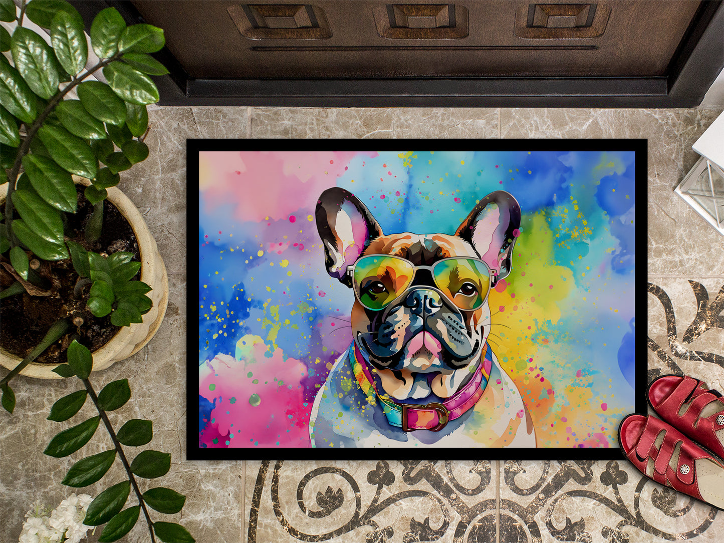 French Bulldog Hippie Dawg Doormat