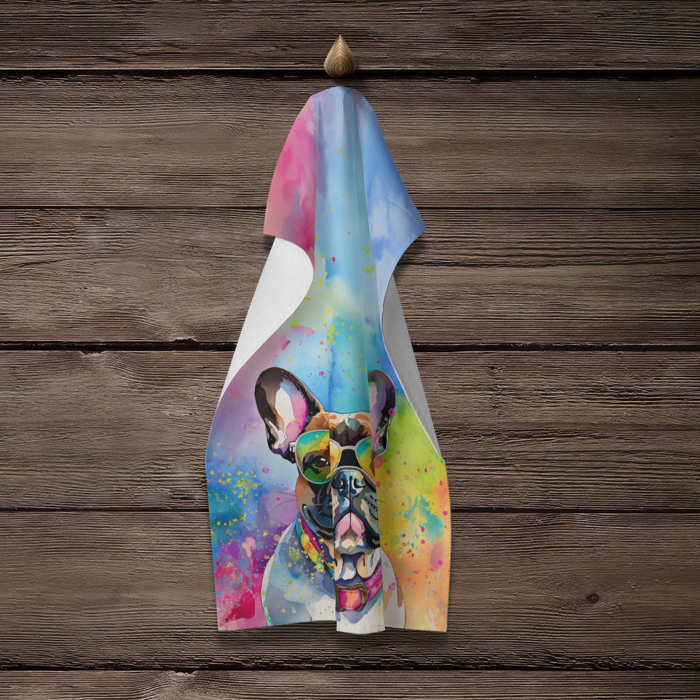 French Bulldog Hippie Dawg Kitchen Towel