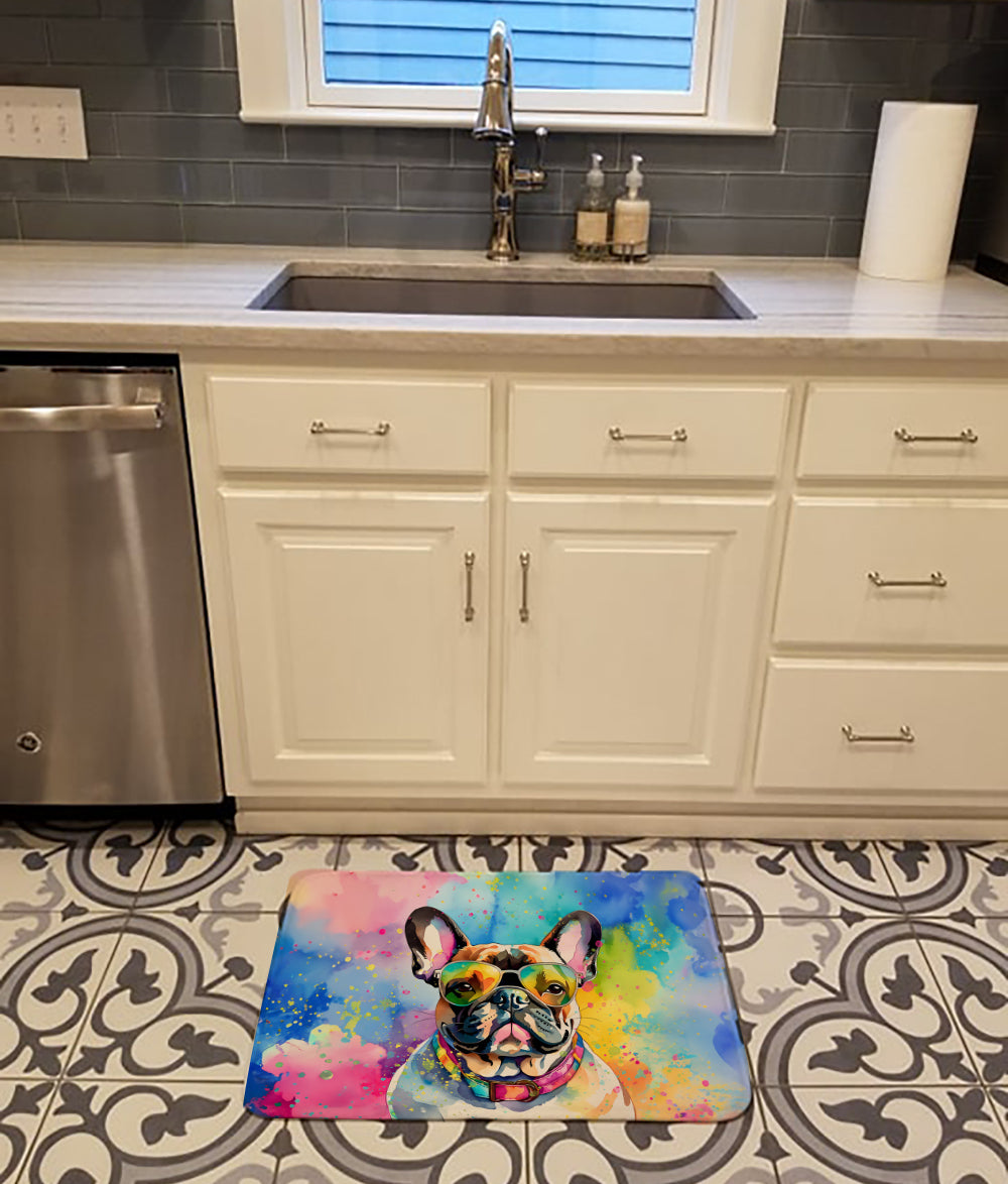 French Bulldog Hippie Dawg Memory Foam Kitchen Mat