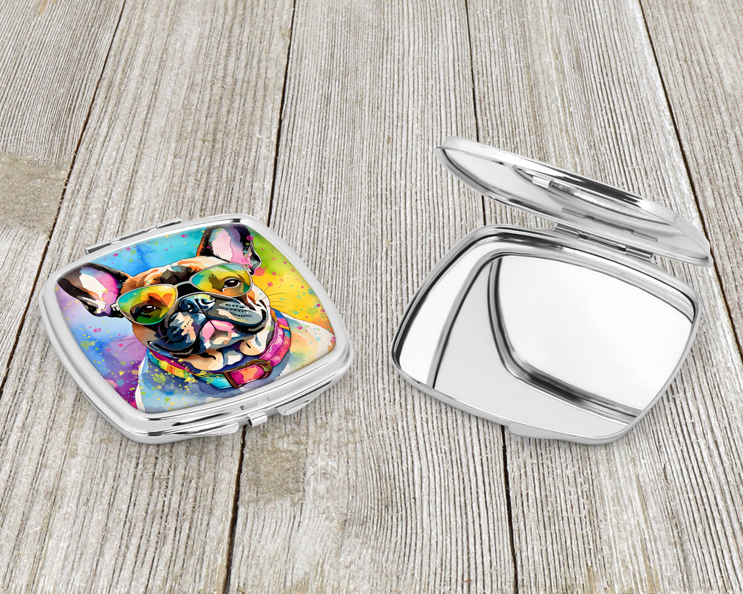 French Bulldog Hippie Dawg Compact Mirror