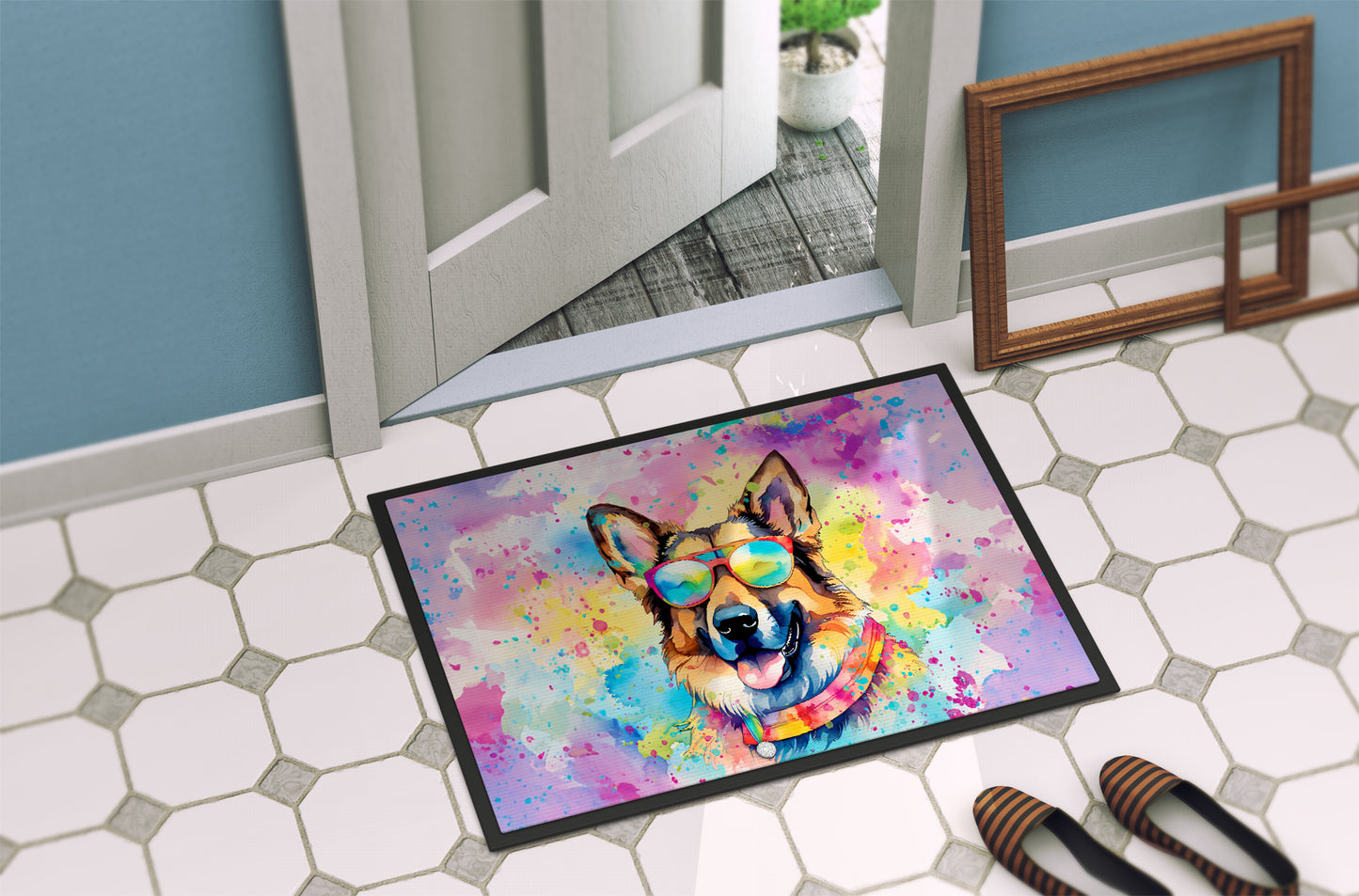 German Shepherd Hippie Dawg Doormat