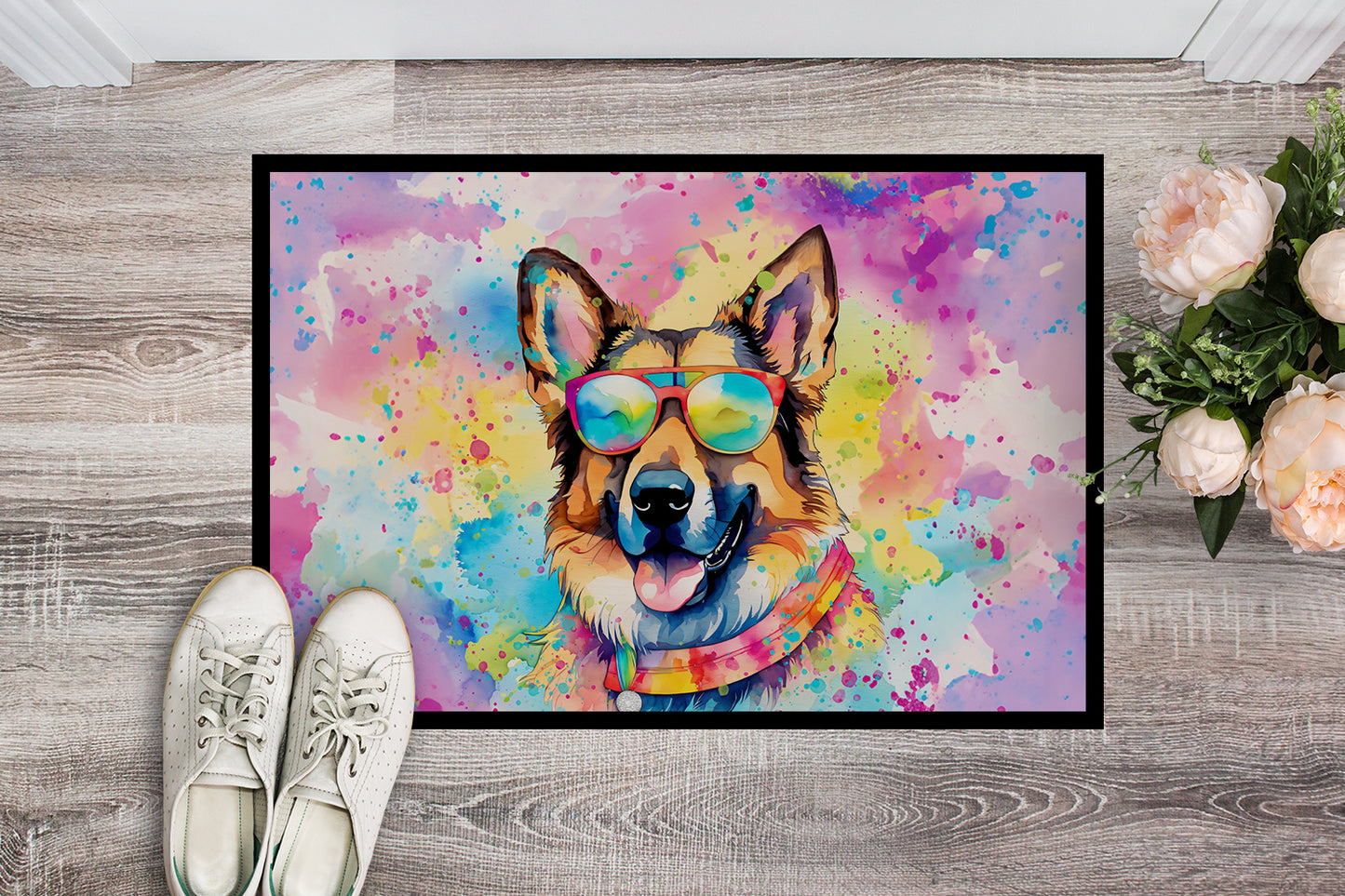 German Shepherd Hippie Dawg Doormat