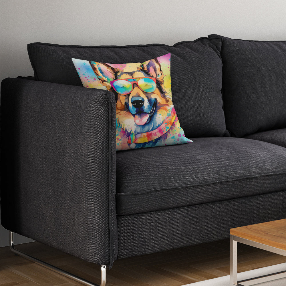 German Shepherd Hippie Dawg Throw Pillow