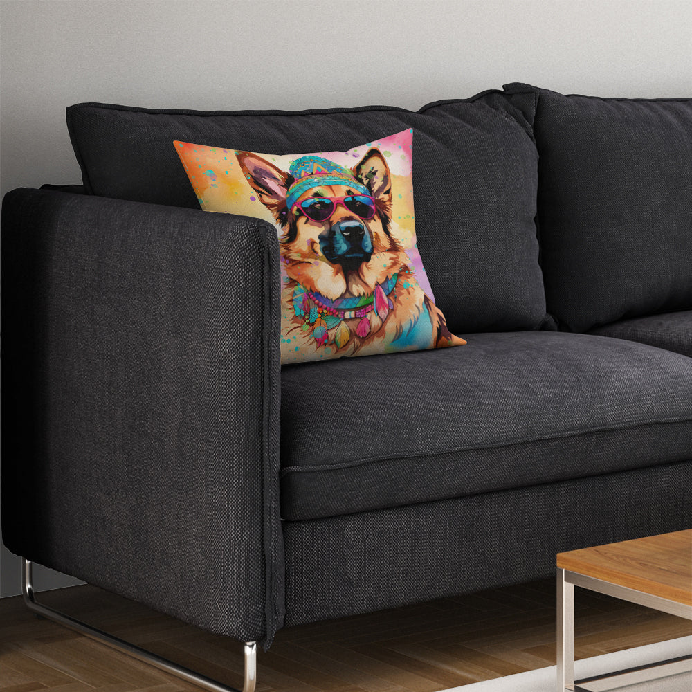 German Shepherd Hippie Dawg Throw Pillow