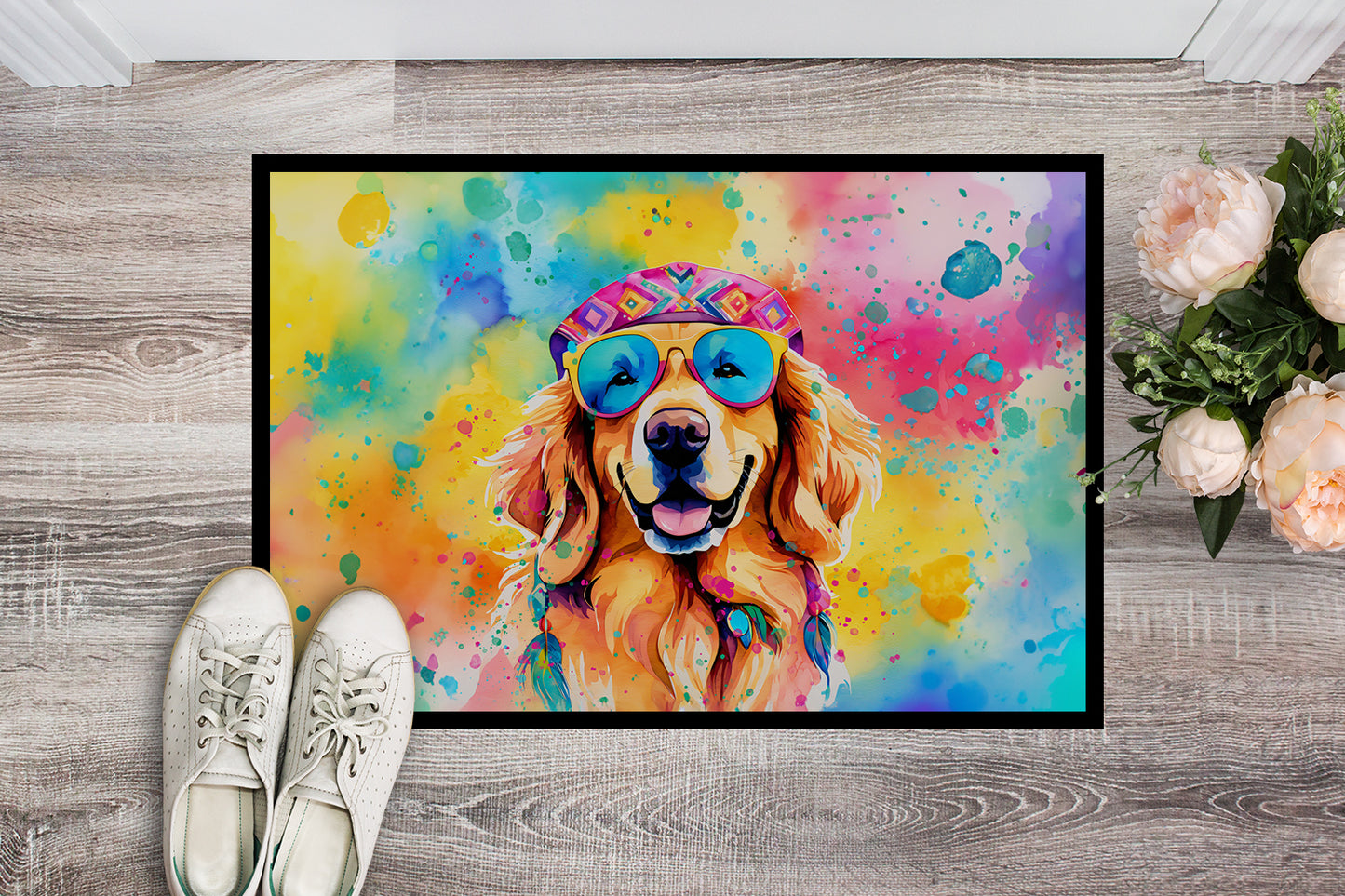 Golden Retriever Hippie Dawg Doormat