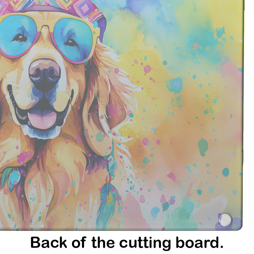 Golden Retriever Hippie Dawg Glass Cutting Board