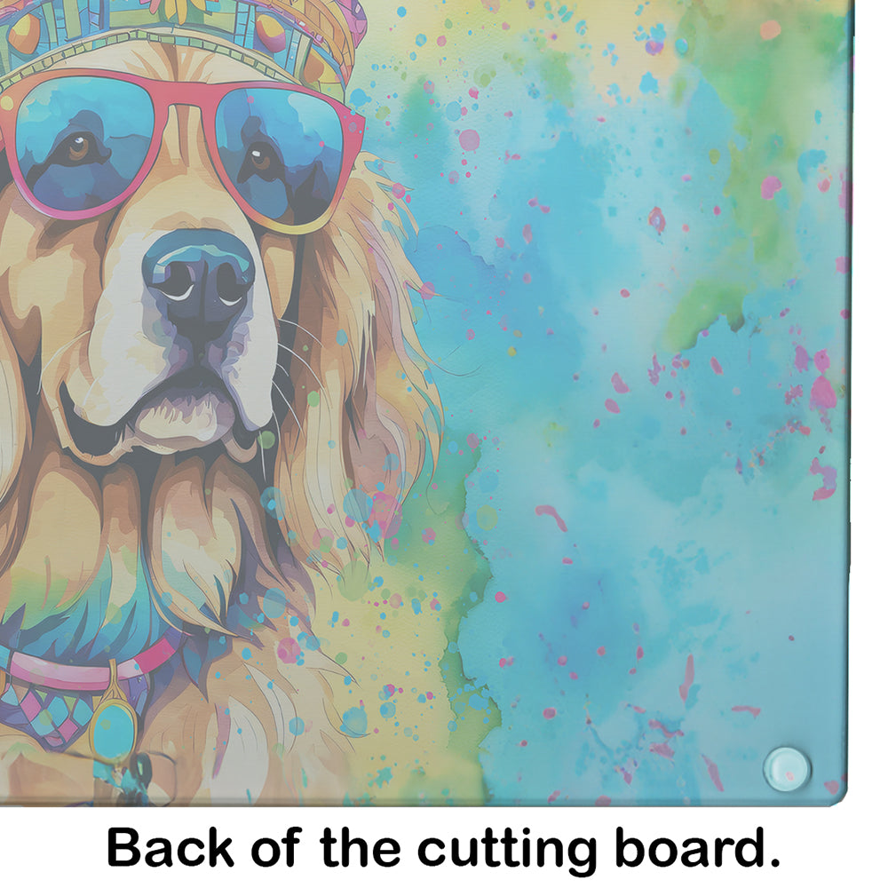 Golden Retriever Hippie Dawg Glass Cutting Board