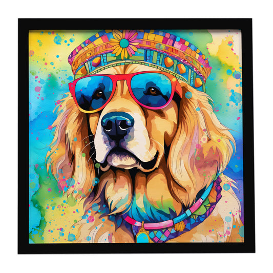 Buy this Golden Retriever Hippie Dawg Framed Metal Print