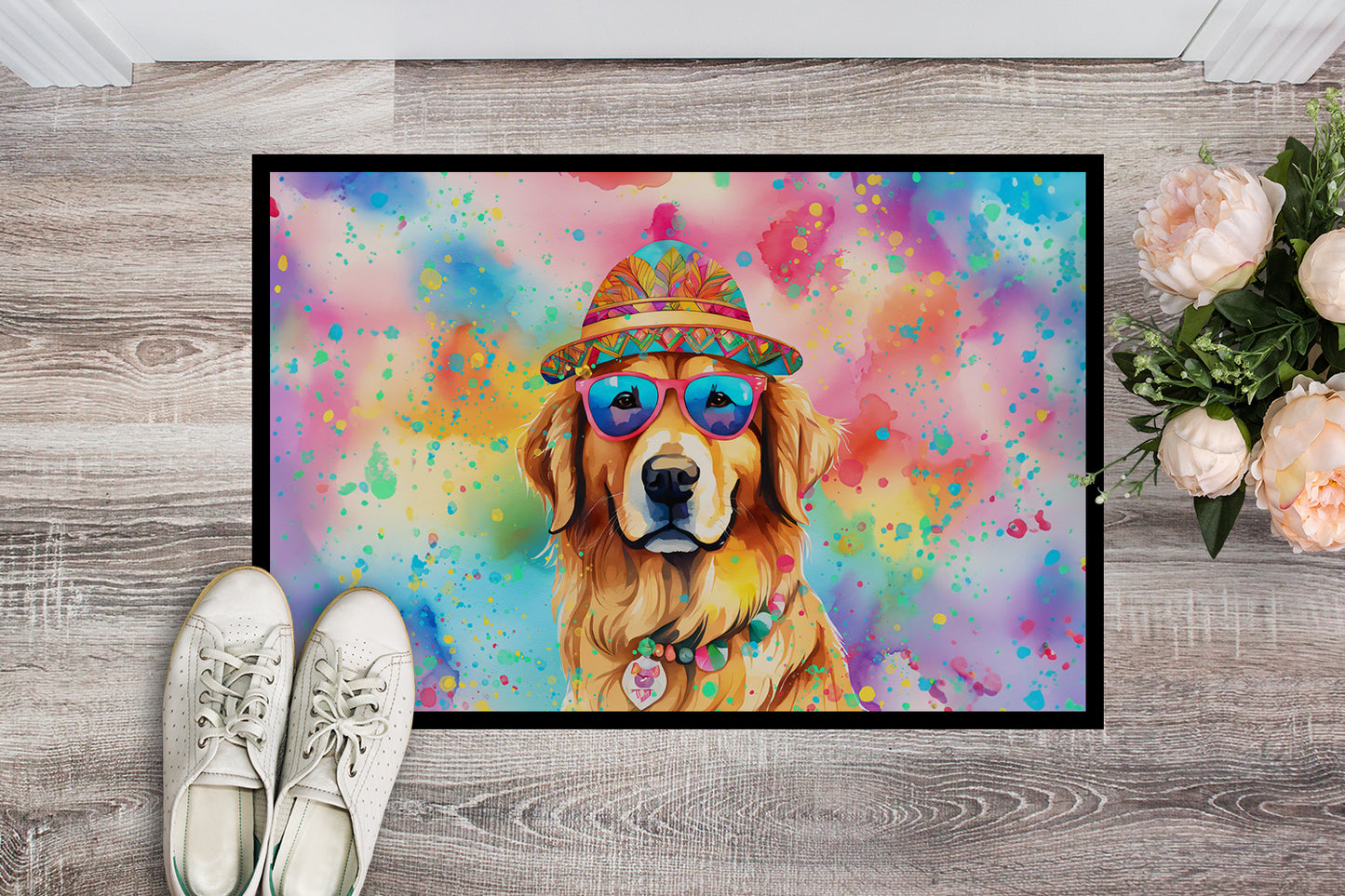 Golden Retriever Hippie Dawg Doormat