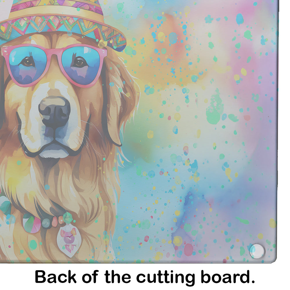 Golden Retriever Hippie Dawg Glass Cutting Board