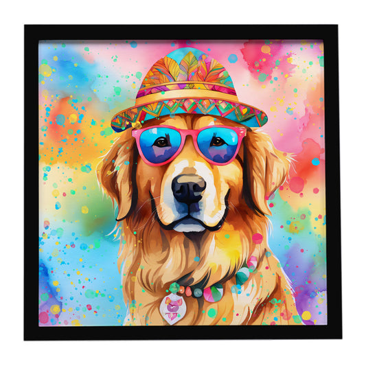 Buy this Golden Retriever Hippie Dawg Framed Metal Print