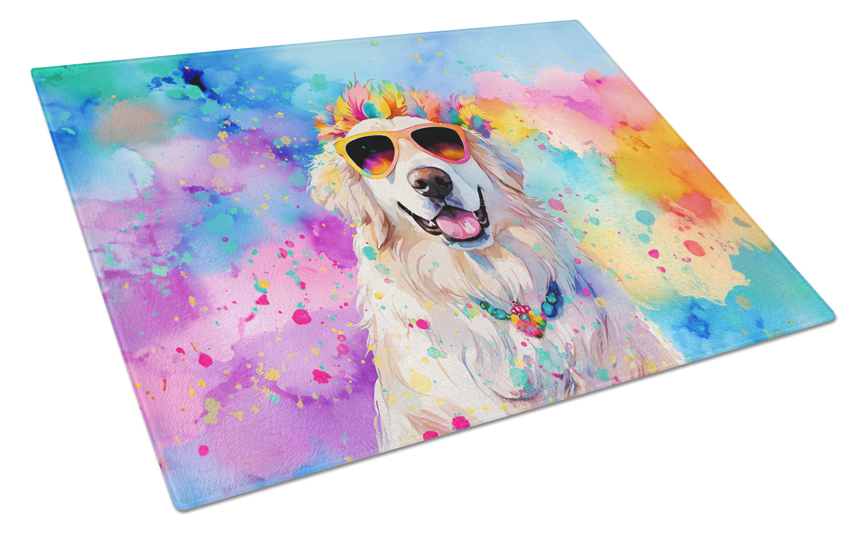 Buy this Great Pyrenees Hippie Dawg Glass Cutting Board