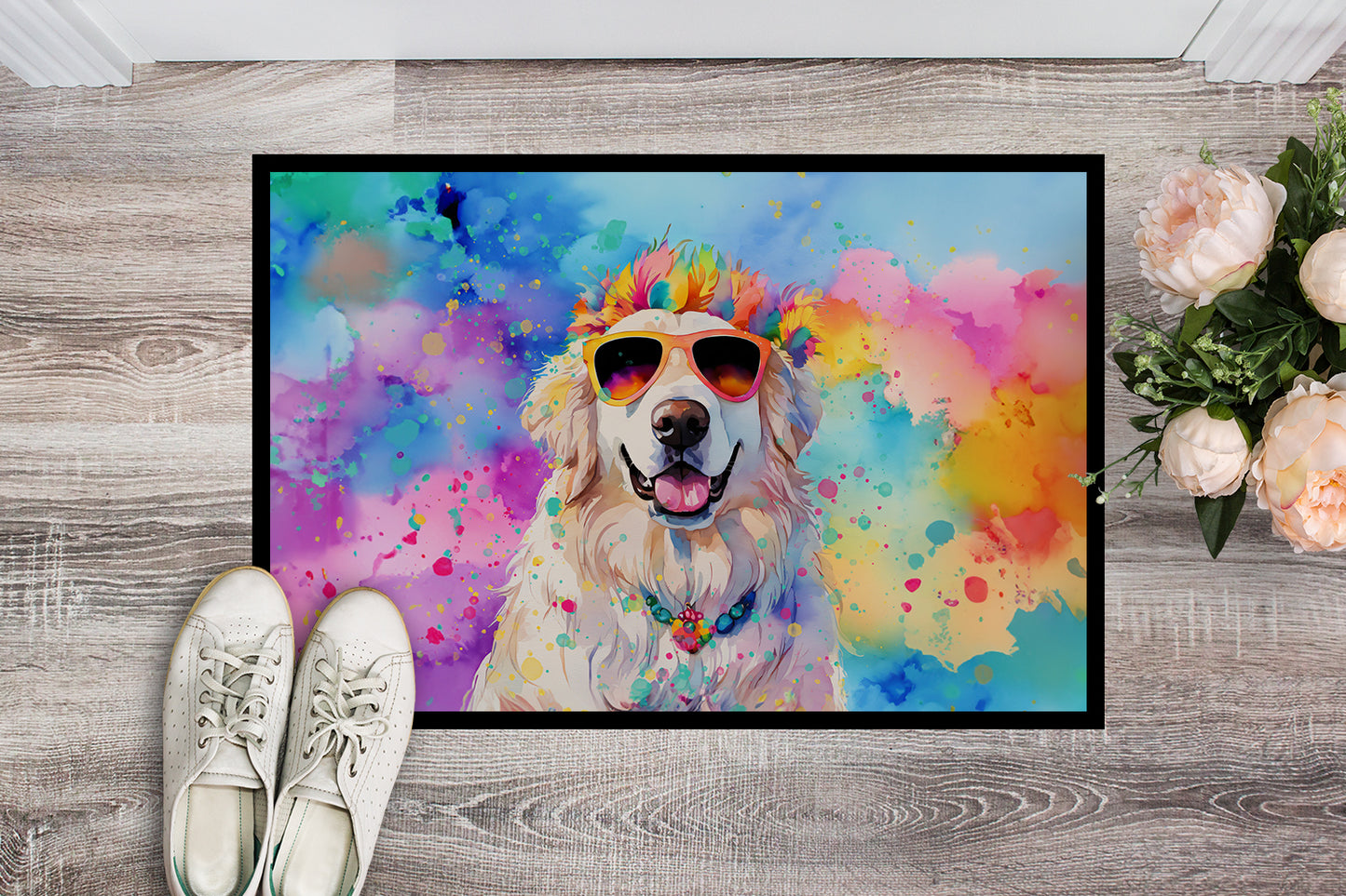 Great Pyrenees Hippie Dawg Doormat