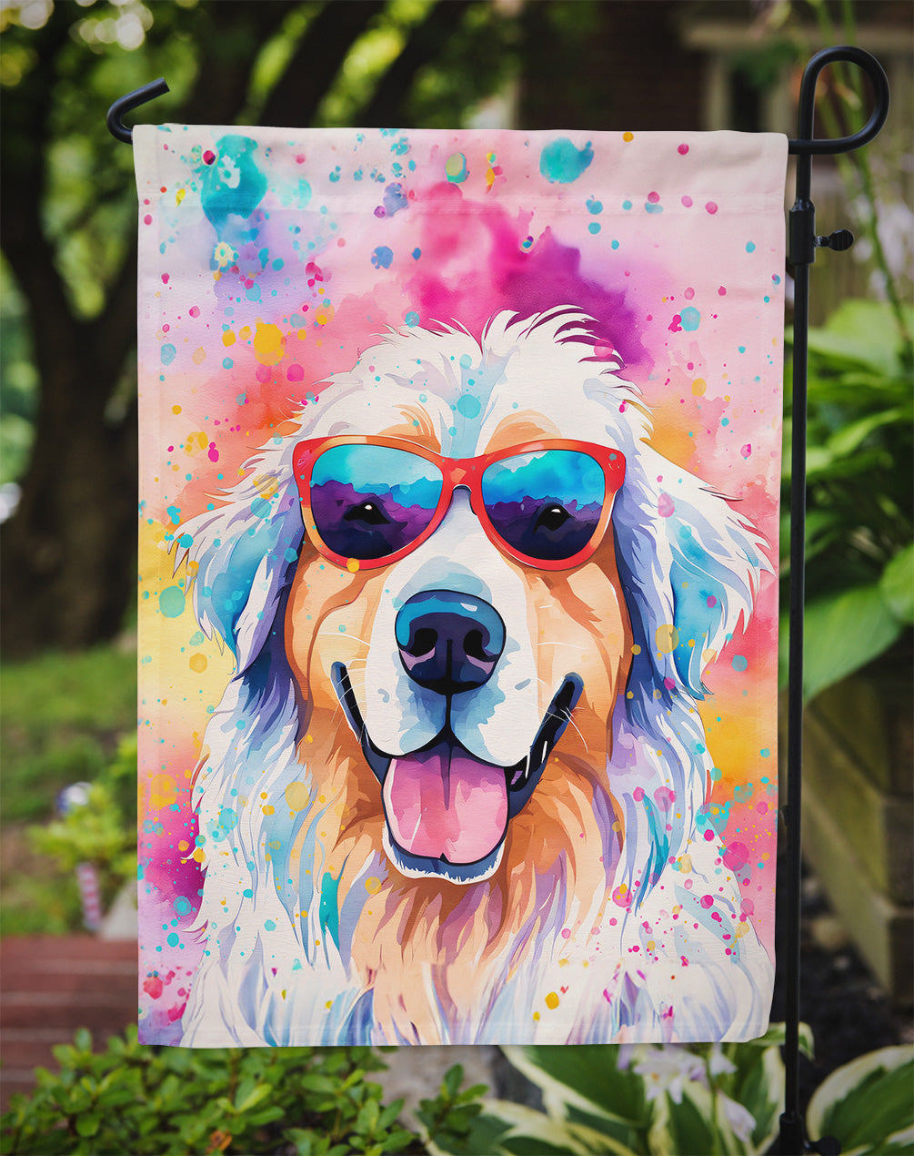 Great Pyrenees Hippie Dawg Garden Flag