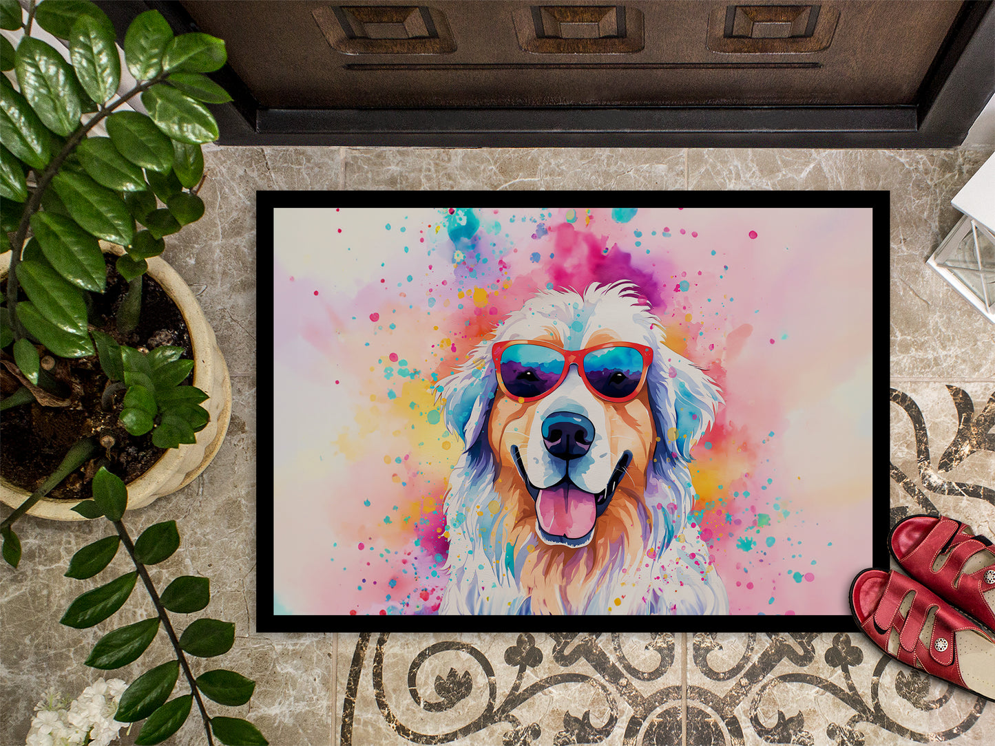 Great Pyrenees Hippie Dawg Doormat